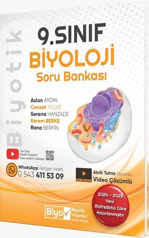 Biyotik 9. Sınıf Biyoloji Soru Bankası Video Çözümlü Biyotik Yayınları