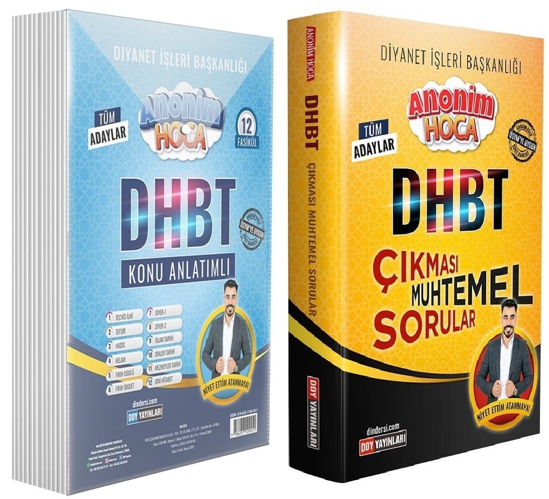 DDY Yayınları DHBT Anonim Hoca Konu + Soru 2 li Set - Çetin Zencir DDY Yayınları