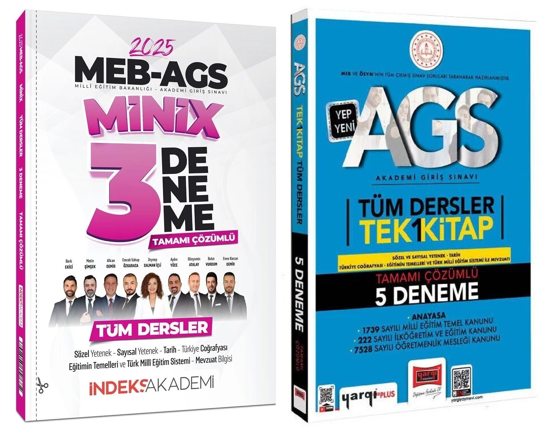 Yargı + İndeks 2025 MEB-AGS Tüm Dersler 5+3 Deneme 2 li Set Yargı + İndeks Akademi Yayınları