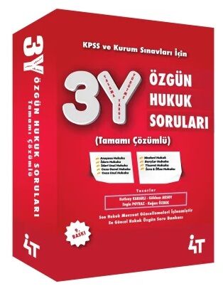 4T Yayınları KPSS A Grubu 3Y Özgün Hukuk Soruları 9. Baskı - Kutluay Kararlı 4T Yayınları