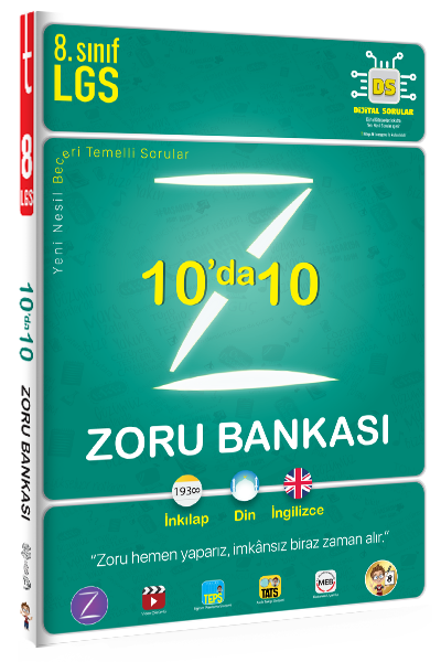 Tonguç 8. Sınıf LGS 10 da 10 Zoru Soru Bankası İnkılap-Din-İngilizce Tonguç Akademi