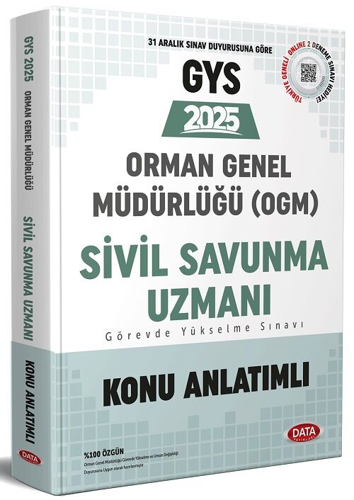 Data 2025 GYS Orman Genel Müdürlüğü Sivil Savunma Uzmanı Konu Anlatımlı Görevde Yükselme Data Yayınları