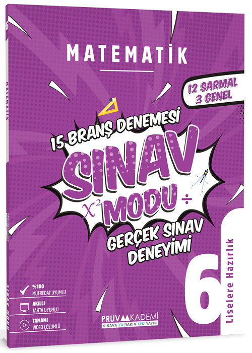 Pruva Akademi 6. Sınıf Matematik Sınav Modu 15 Deneme Pruva Akademi