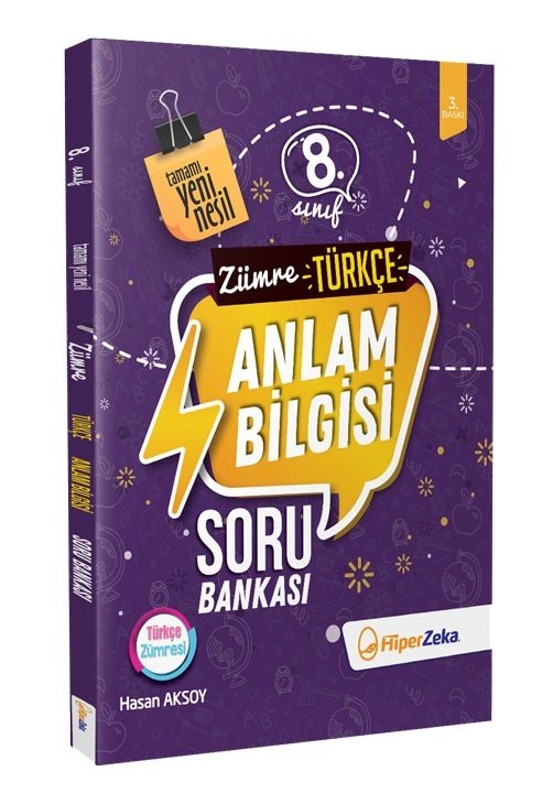 Hiper Zeka 8. Sınıf Zümre Türkçe Anlam Bilgisi Soru Bankası - Hasan Aksoy Hiper Zeka Yayınları