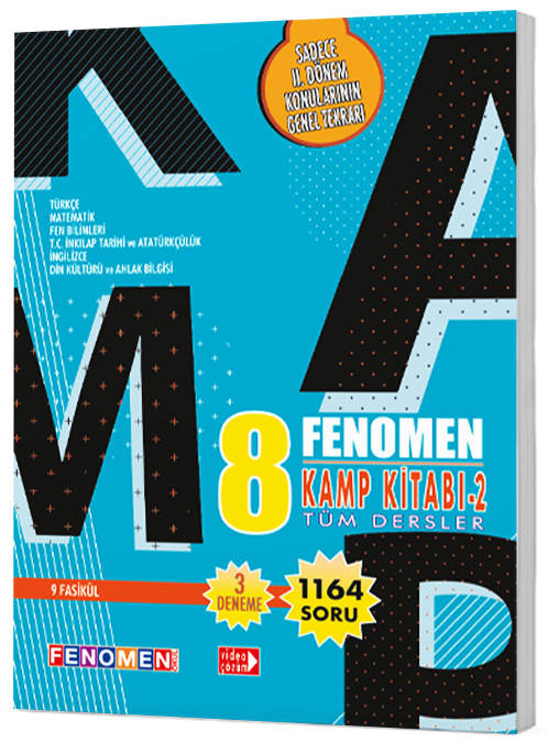 Gama 8. Sınıf Tüm Dersler 2. Dönem Fenomen Kamp Kitabı 2 Soru Bankası Gama Yayınları