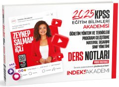 İndeks Akademi 2025 KPSS Eğitim Bilimleri Akademisi Öğretim Yöntem ve Teknikleri, Program Geliştirme Video Ders Notları - Zeynep Salman İçli İndeks Akademi Yayıncılık