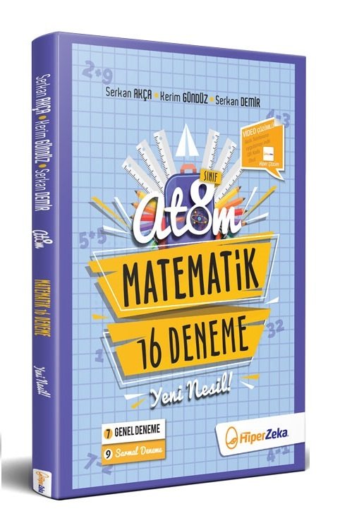 Hiper Zeka 8. Sınıf Atom Matematik 16 Deneme - Serkan Akça Hiper Zeka Yayınları