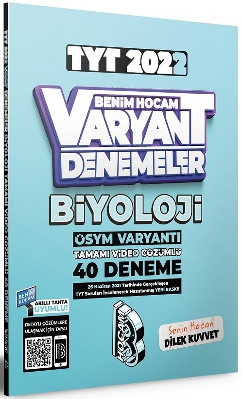 Benim Hocam 2022 YKS TYT Biyoloji Varyant 40 Deneme Video Çözümlü - Dilek Kuvvet Benim Hocam Yayınları