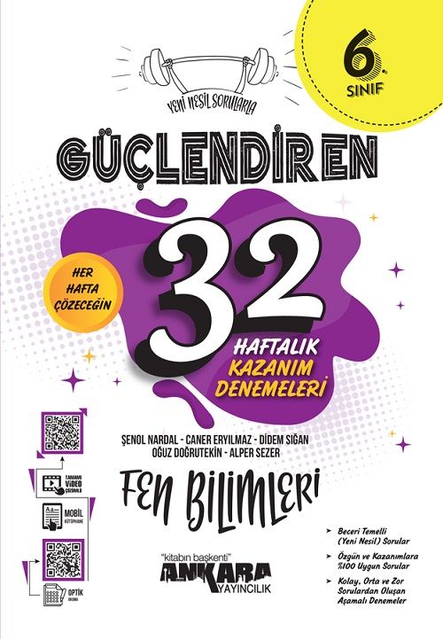 Ankara Yayıncılık 6. Sınıf Fen Bilimleri Güçlendiren 32 Haftalık Kazanım Denemeleri Ankara Yayıncılık