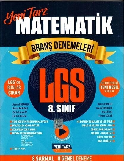 Yeni Tarz 8. Sınıf LGS Matematik Branş Denemeleri Video Çözümlü Yeni Tarz Yayınları