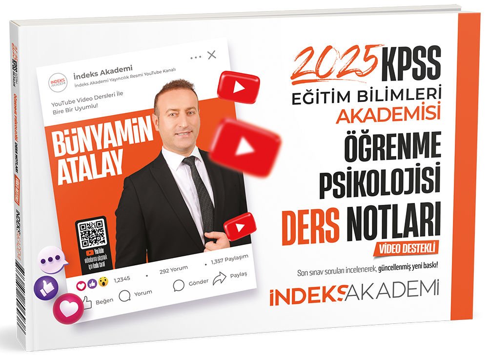 İndeks Akademi 2025 KPSS Eğitim Bilimleri Akademisi Öğrenme Psikolojisi Video Ders Notları - Bünyamin Atalay İndeks Akademi Yayıncılık