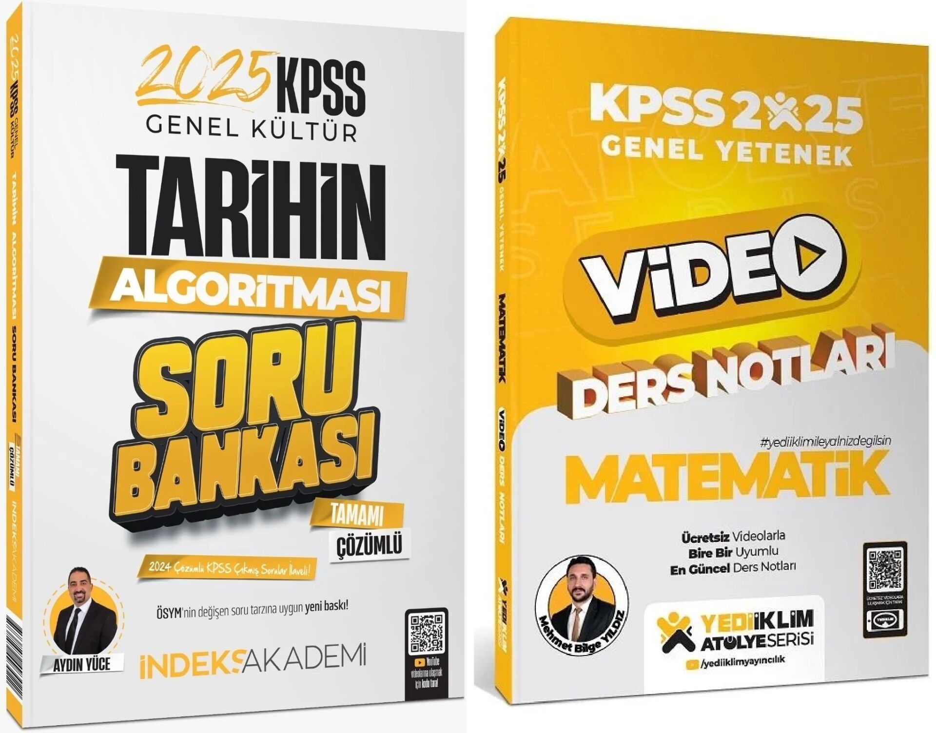 Yediiklim + İndeks 2025 KPSS Matematik Atölye Video Ders Notları + Soru Bankası 2 li Set - Mehmet Bilge Yıldız Yediiklim Yayınları