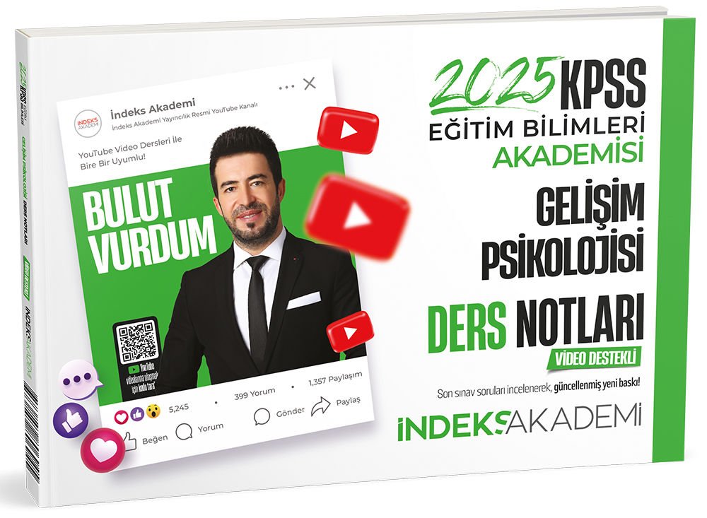 İndeks Akademi 2025 KPSS Eğitim Bilimleri Akademisi Gelişim Psikolojisi Video Ders Notları - Bulut Vurdum İndeks Akademi Yayıncılık