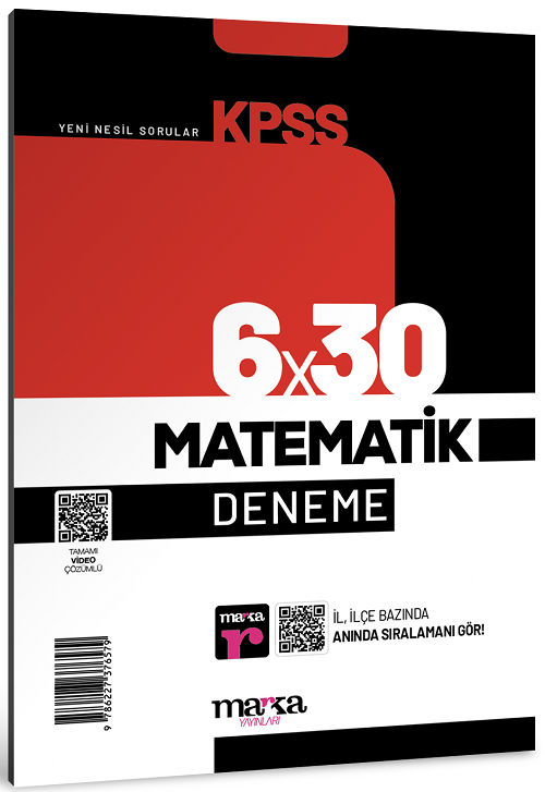 Marka 2025 KPSS Matematik 6x30 Deneme Video Çözümlü Marka Yayınları