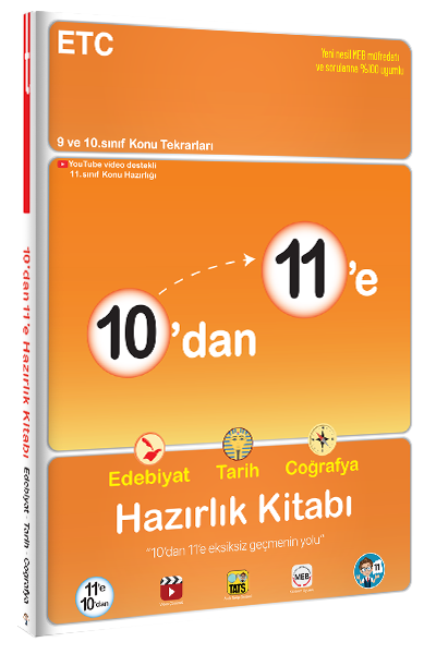 Tonguç 10 dan 11 e Edebiyat Tarih Coğrafya Hazırlık Kitabı Tonguç Akademi