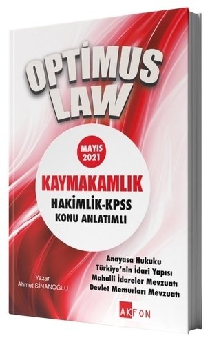 Akfon 2021 Kaymakamlık Hakimlik KPSS Optimus Law Konu Anlatımı - Ahmet Sinanoğlu Akfon Yayınları