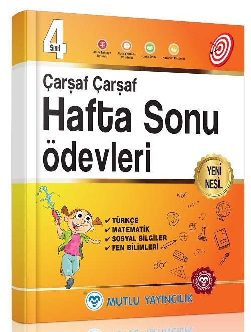 Mutlu 4. Sınıf Tüm Dersler Çarşaf Çarşaf Hafta Sonu Ödevleri Video Çözümlü Mutlu Yayınları