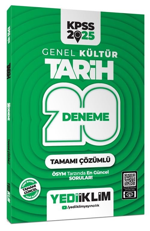 Yediiklim 2025 KPSS Tarih 20 Deneme Çözümlü Yediiklim Yayınları