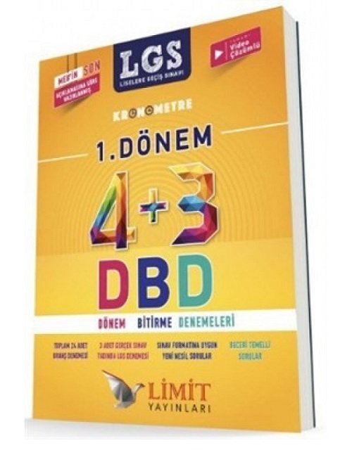 Limit 8. Sınıf LGS 1. Dönem 4+3 Deneme Bitirme Denemeleri  Video Çözümlü Limit Yayınları