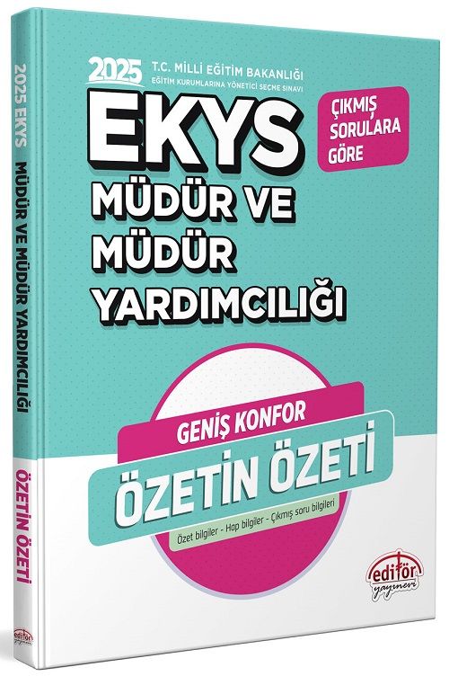 Editör 2025 MEB EKYS Müdür ve Yardımcılığı Özetin Özeti Editör Yayınları