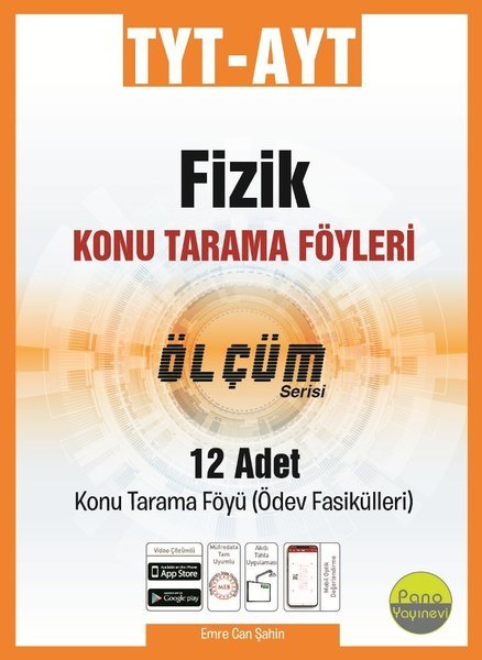 Pano YKS TYT AYT Fizik Ölçüm Konu Tarama Föyleri Pano Yayınevi