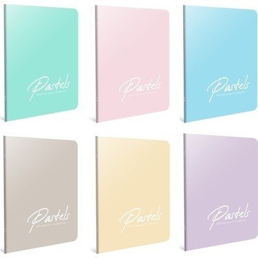 Pastels Tel Dikişili Plastik Kapak A6 80 Yaprak Çizgili Defter