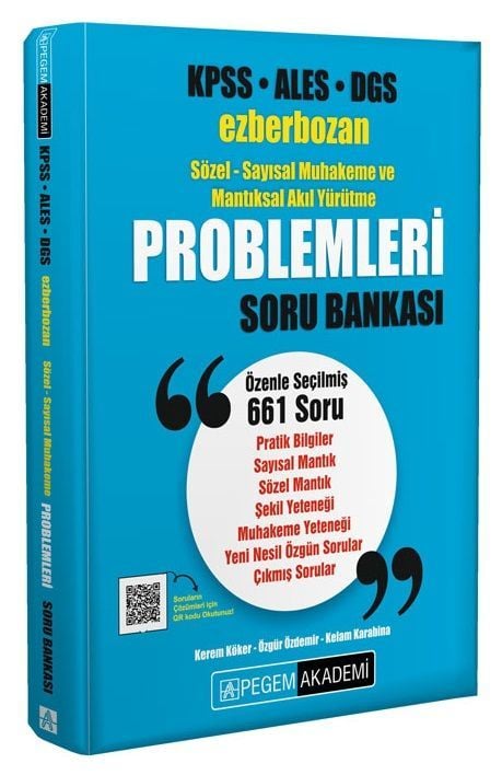 Pegem KPSS ALES DGS Sözel-Sayısal Mantık ve Muhakeme Problemleri Ezberbozan Soru Bankası Pegem Akademi Yayınları