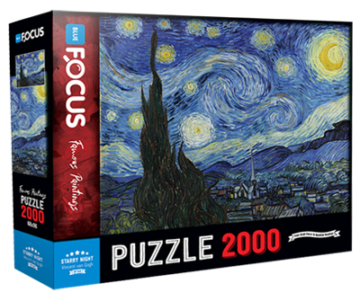 2000 Parça Puzzle - Starry Night Yıldızlı Gece Blue Focus Games