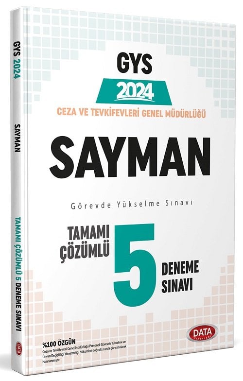 Data 2024 GYS Ceza ve Tevkifevleri Sayman 5 Deneme Çözümlü Görevde Yükselme Data Yayınları