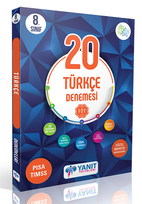 Yanıt 8. Sınıf Türkçe 20 Deneme Video Çözümlü Yanıt Yayınları