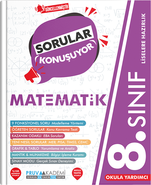 Pruva Akademi 8. Sınıf Matematik Sorular Konuşuyor Soru Bankası Pruva Akademi