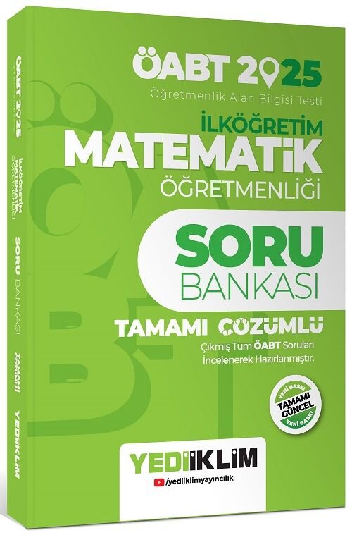 Yediiklim 2025 ÖABT İlköğretim Matematik Öğretmenliği Soru Bankası Çözümlü Yediiklim Yayınları