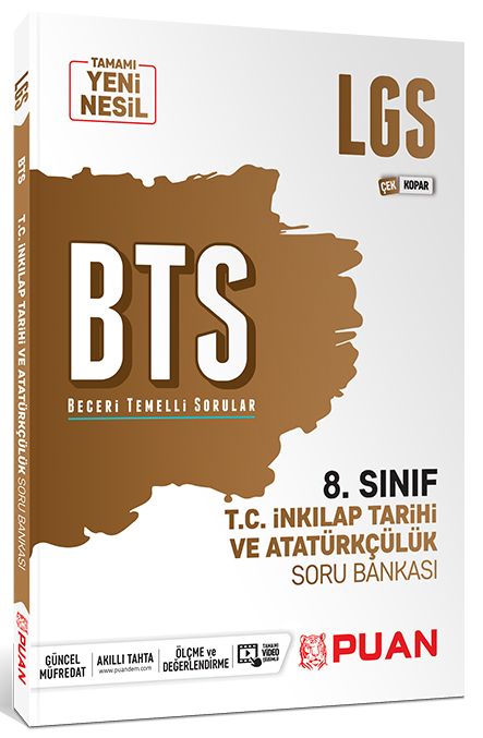 Puan 8. Sınıf LGS TC İnkılap Tarihi ve Atatürkçülük BTS Soru Bankası Puan Yayınları