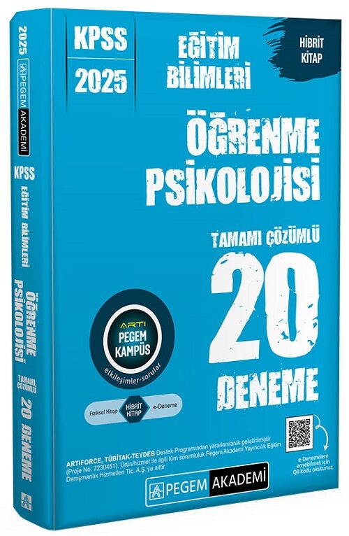 Pegem 2025 KPSS Eğitim Bilimleri Öğrenme Psikolojisi 20 Deneme Çözümlü Pegem Akademi Yayınları