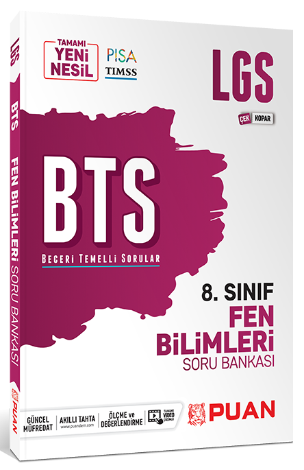 Puan 8. Sınıf LGS Fen Bilimleri BTS Soru Bankası Puan Yayınları