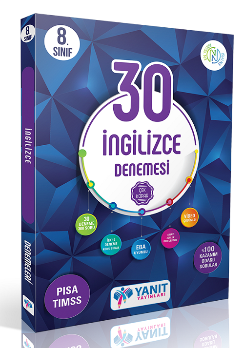 Yanıt 8. Sınıf İngilizce 30 Deneme Video Çözümlü Yanıt Yayınları