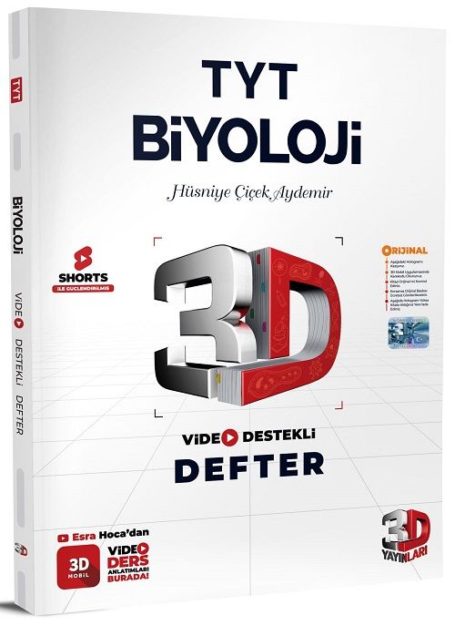 3D Yayınları YKS TYT Biyoloji Video Destekli Defter 3D Yayınları