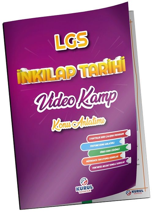 Kurul 8. Sınıf LGS TC İnkılap Tarihi ve Atatürkçülük Video Kamp Konu Anlatımlı Kurul Yayıncılık