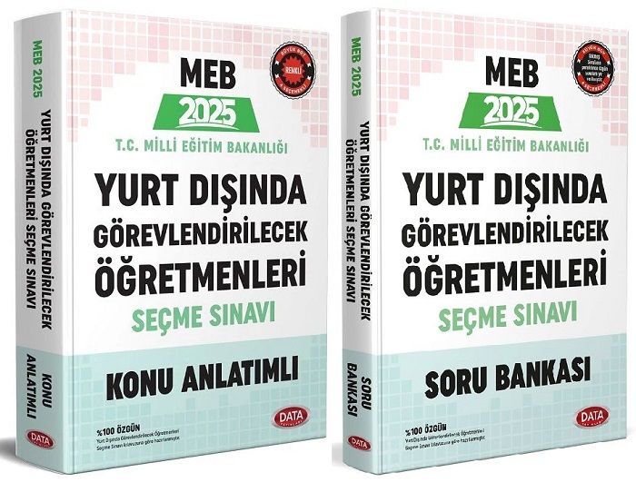 Data 2025 MEB Yurt Dışı Öğretmenlik Sınavı Konu + Soru Bankası 2 li Set Data Yayınları