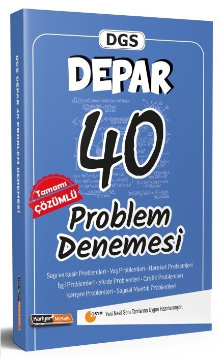 Kariyer Meslek DGS Problem DEPAR 40 Deneme Çözümlü Kariyer Meslek Yayınları