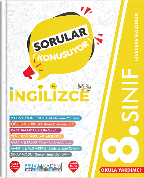 Pruva Akademi 8. Sınıf İngilizce Sorular Konuşuyor Soru Bankası Pruva Akademi
