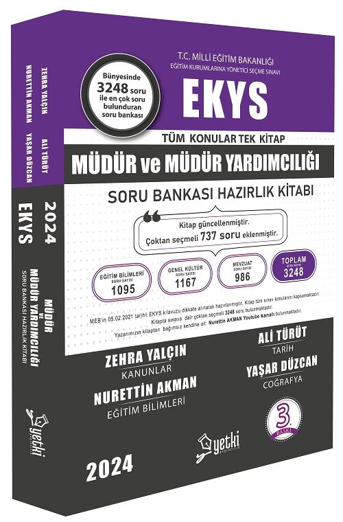 Yetki 2024 MEB EKYS Müdür ve Yardımcılığı Soru Bankası - Nurettin Akman Yetki Yayınları