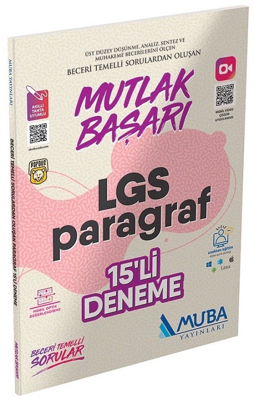 Muba 8. Sınıf LGS Paragraf Mutlak Başarı 15 li Deneme Muba Yayınları