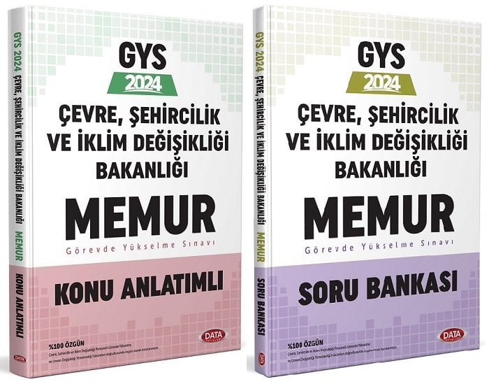 Data 2024 GYS Çevre, Şehircilik ve İklim Değişikliği Bakanlığı Memur Konu + Soru Bankası 2 li Set Görevde Yükselme Data Yayınları