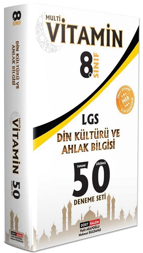 Dört Kalem 8. Sınıf LGS Din Kültürü ve Ahlak Bilgisi 50 Deneme Çözümlü Dört Kalem Yayınları