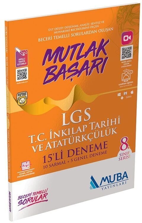 Muba 8. Sınıf LGS TC İnkılap Tarihi ve Atatürkçülük Mutlak Başarı 15 li Deneme Muba Yayınları