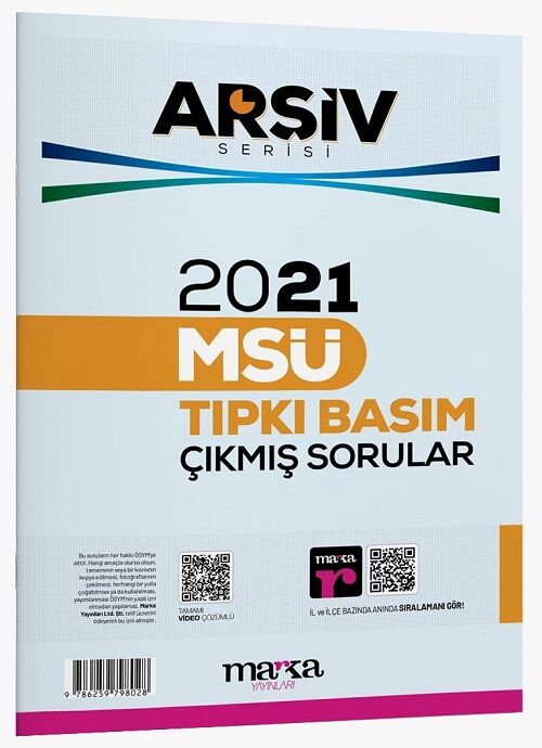 Marka 2021 MSÜ Çıkmış Sorular Tıpkı Basım Çözümlü Arşiv Serisi Marka Yayınları