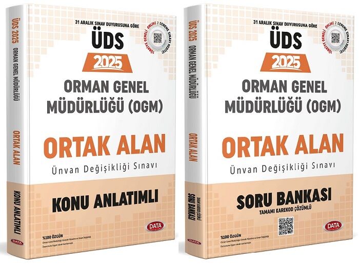 Data 2025 ÜDS OGM Orman Genel Müdürlüğü Ortak Alan Konu + Soru Bankası 2 li Set Görevde Yükselme Ünvan Değişikliği Data Yayınları