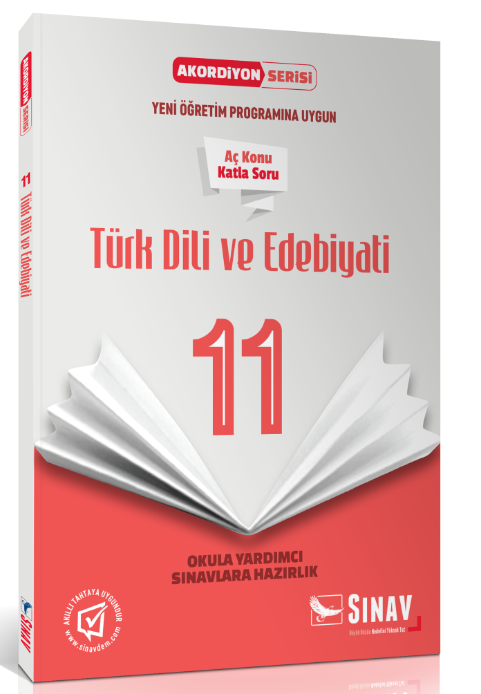 SÜPER FİYAT - Sınav 11. Sınıf Akordiyon Türk Dili ve Edebitayı Aç Konu Katla Soru Sınav Yayınları