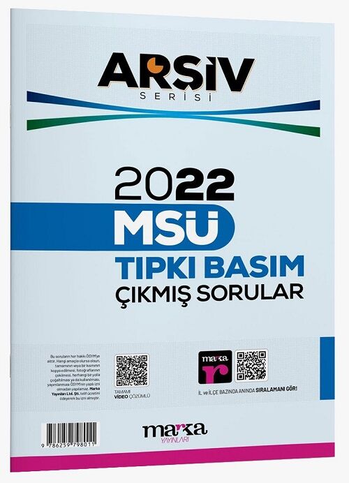 Marka 2022 MSÜ Çıkmış Sorular Tıpkı Basım Çözümlü Arşiv Serisi Marka Yayınları